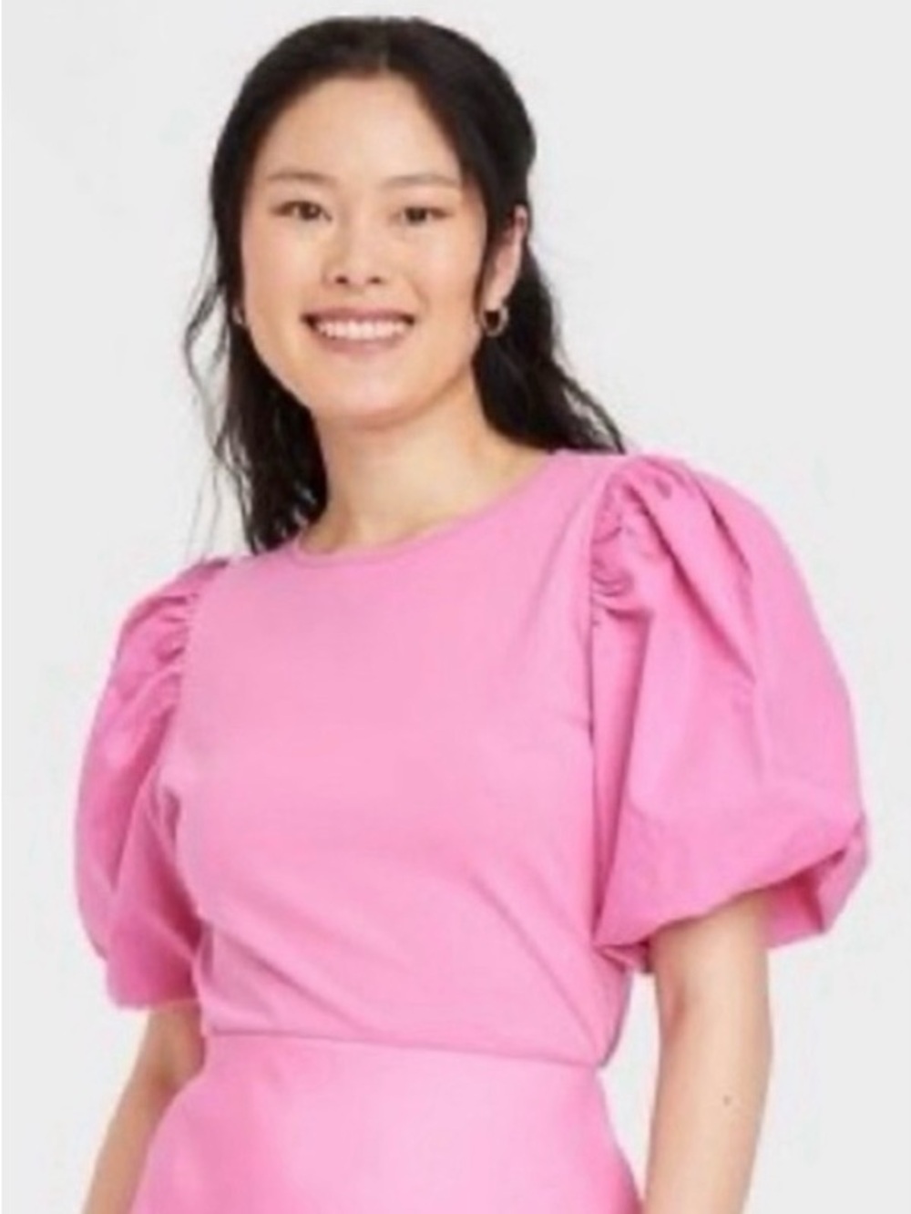 NEW - Pink Puff Sleeve Top